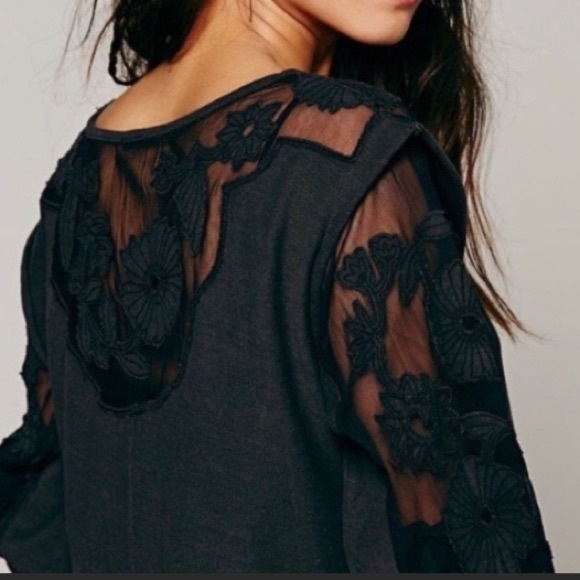 Free People olive colored and lace shirt - Picture 3 of 7